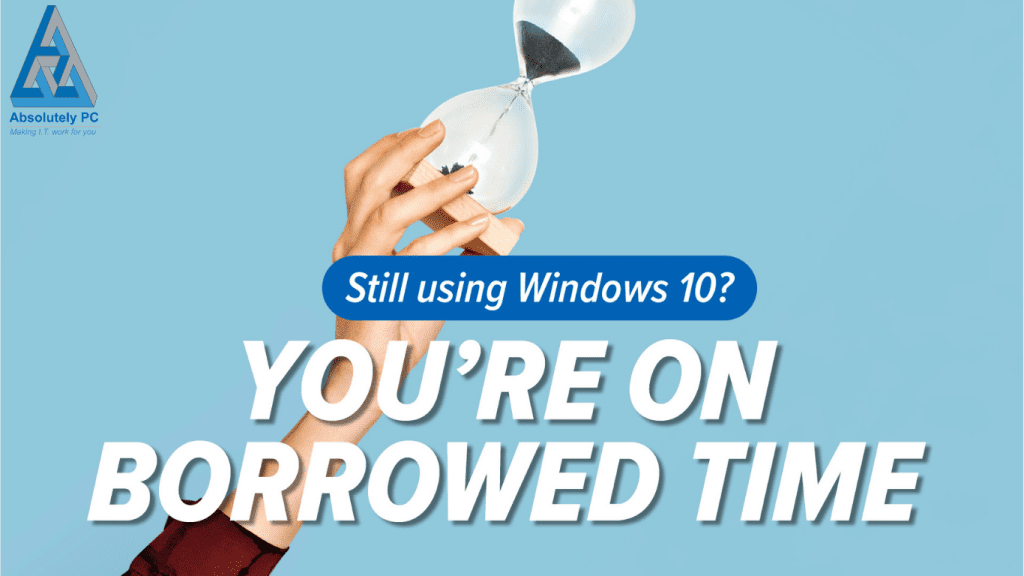 Hourglass symbolising time running out for businesses still using Windows 10